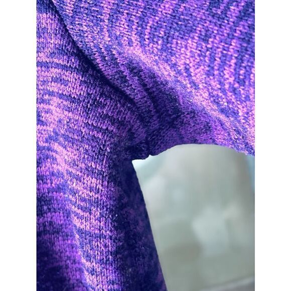 Lands’ End Women’s Size XS Heathered Purple Cowl Neck Fleece Pullover Sweater - Picture 7 of 13